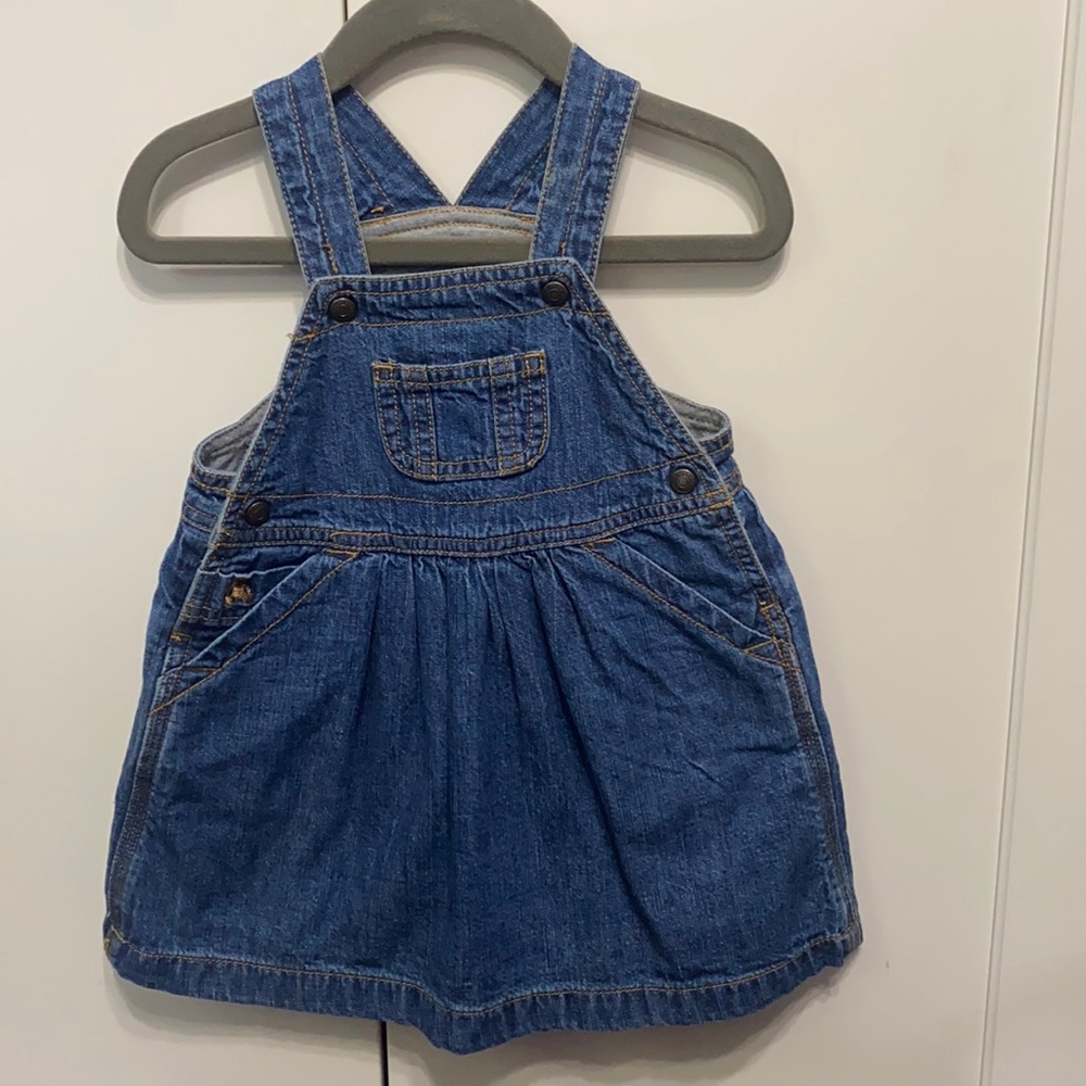 Vintage Baby Gap Denim overall dress lined